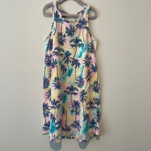 Girls Tropical Print T-shirt Tank Dress, size 10